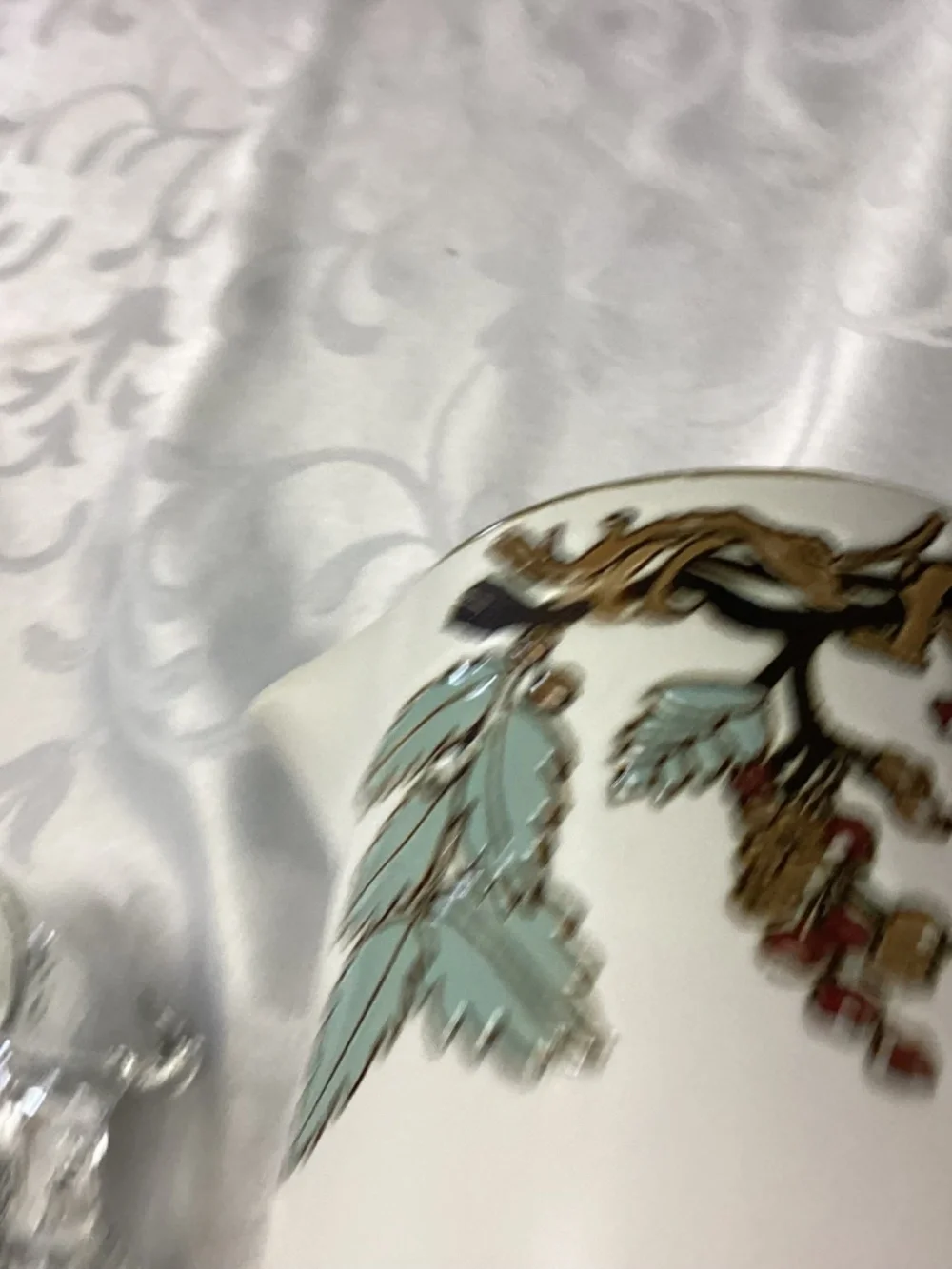 FAll themed pitcher tall cylindrical shape. Gold details too